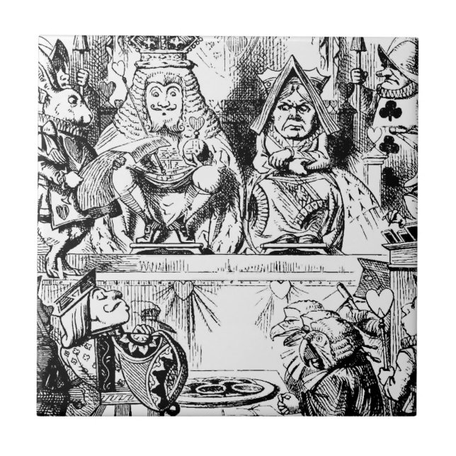 King and Queen of Hearts Alice in Wonderland Ceramic Tile (Front)