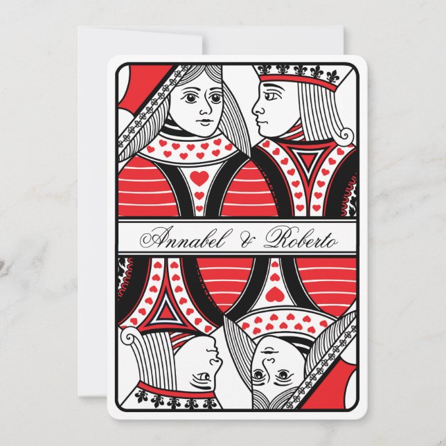 King and Queen of Hearts Playing Card Wedding (Front)