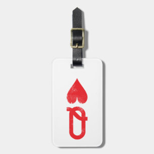 King and Queen of Hearts Playing Cards Couples Luggage Tag