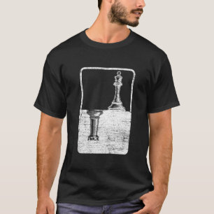 King and tower Black and White Chess T-Shirt