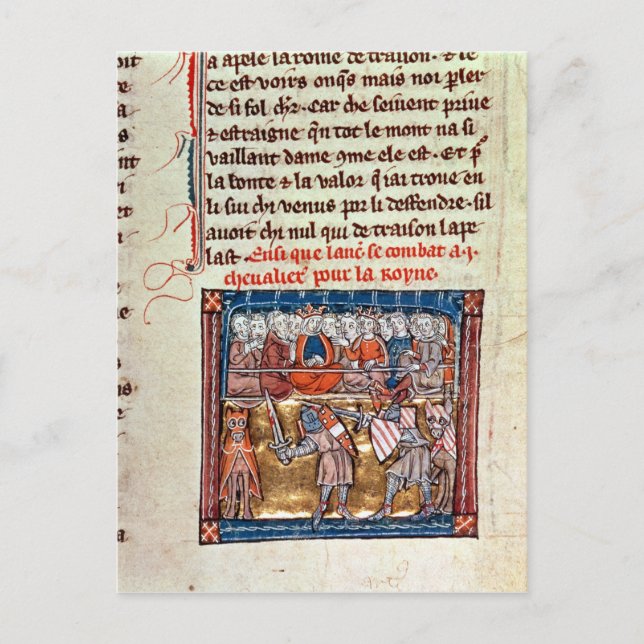 King Arthur and Guinevere watching a Postcard (Front)