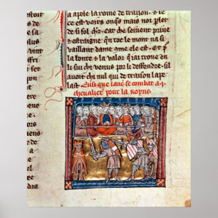 King Arthur and Guinevere watching a Poster