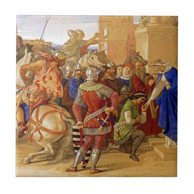 King Arthur and Knights of the Round Table Ceramic Tile (Front)