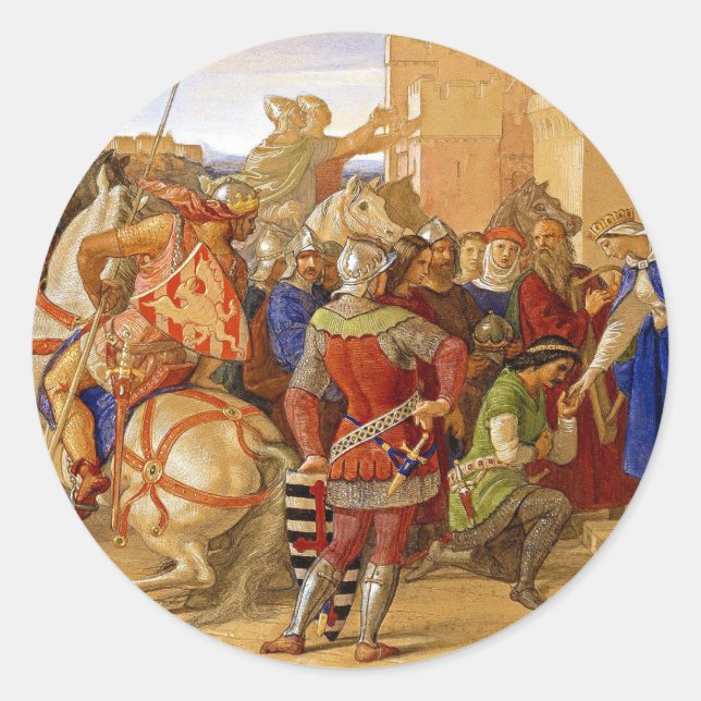 King Arthur and Knights of the Round Table Classic Round Sticker (Front)