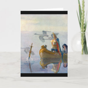 King Arthur & Excalibur, c. 1922 by N.C Wyeth Card