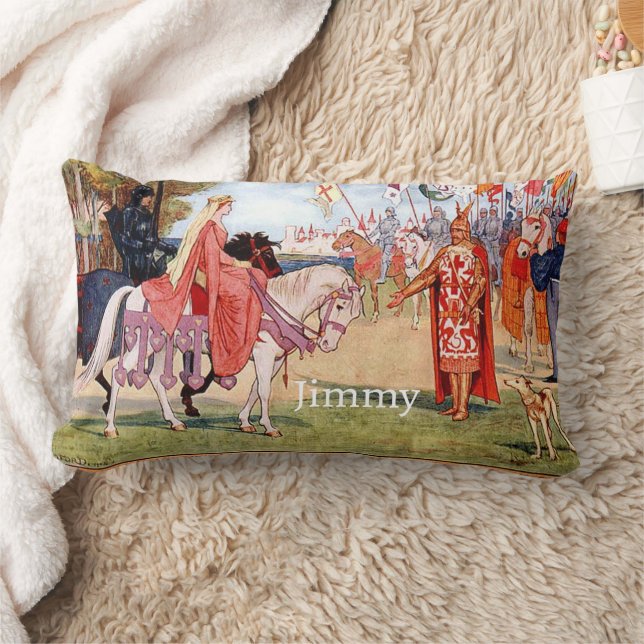 King Arthur Knight On Horse Boy's Room  Lumbar Cushion (Blanket)