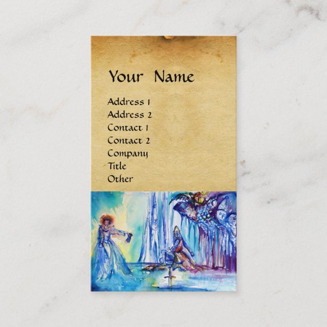 KING ARTHUR ,LADY OF THE LAKE AND EXCALI parchment Business Card (Front)