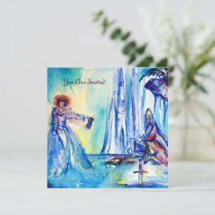 KING ARTHUR ,LADY OF THE LAKE AND EXCALIBUR gold Invitation