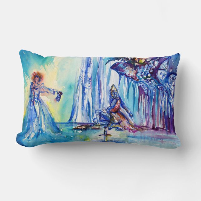 KING ARTHUR ,LADY OF THE LAKE AND EXCALIBUR LUMBAR CUSHION (Front)