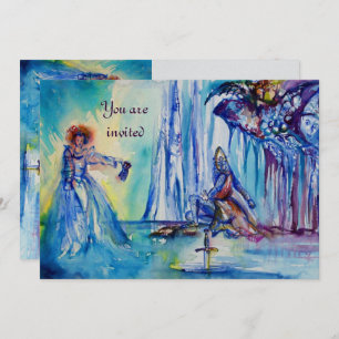 KING ARTHUR ,LADY OF THE LAKE AND EXCALIBUR silver Invitation