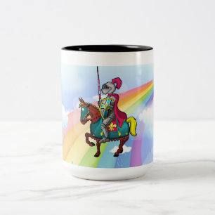 King arthur medievil knight and horse Two-Tone coffee mug