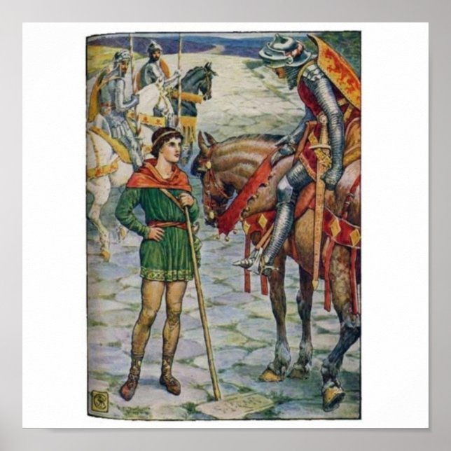 King Arthur Questions Percival Poster (Front)