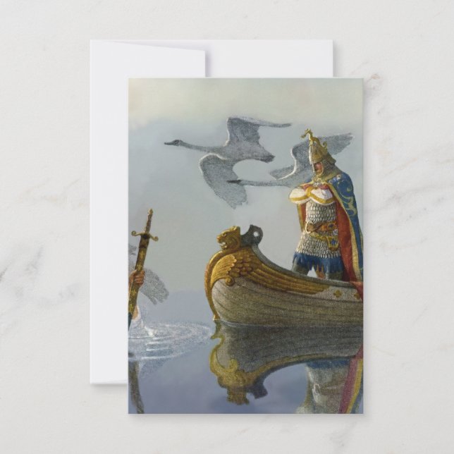 “King Arthur Takes the Sword” by NC Wyeth Thank You Card (Front)