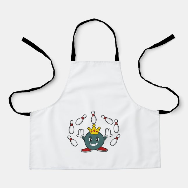 King at Bowling with Bowling pin Apron (Front)