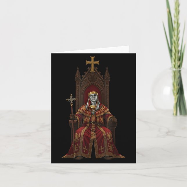 King Baldwin Iv Floral Mask Mediaeval Art Crusader Card (Front)