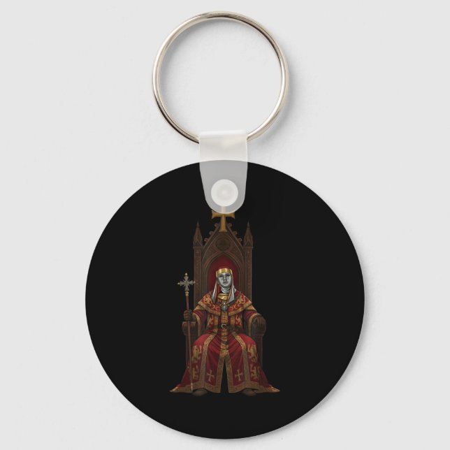 King Baldwin Iv Floral Mask Mediaeval Art Crusader Key Ring (Front)