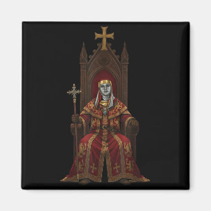 King Baldwin Iv Floral Mask Medieval Art Crusader Magnet