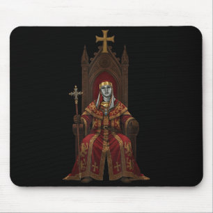 King Baldwin Iv Floral Mask Medieval Art Crusader Mouse Pad