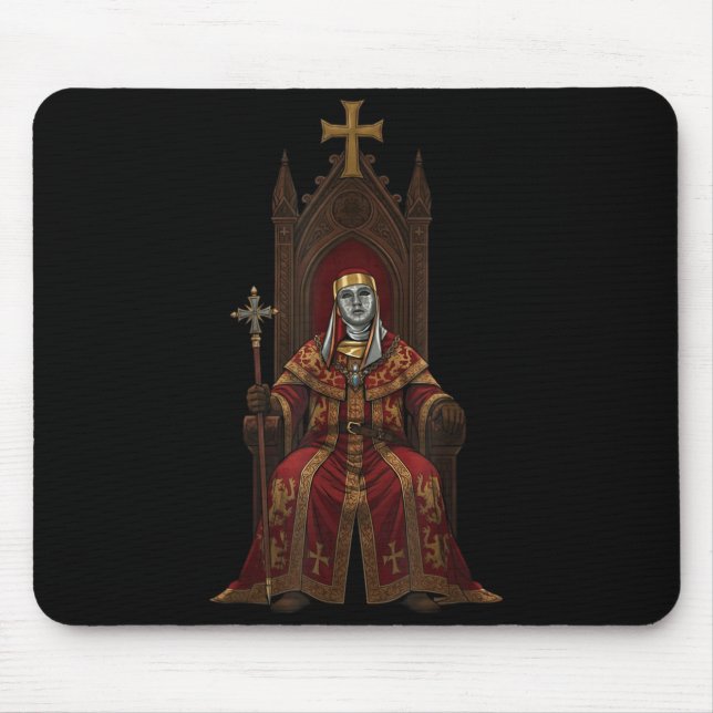 King Baldwin Iv Floral Mask Medieval Art Crusader  Mouse Pad (Front)