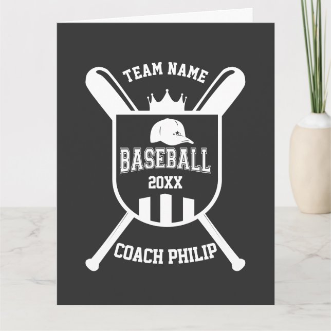king Baseball coach team end of season custom gift Card (Front)
