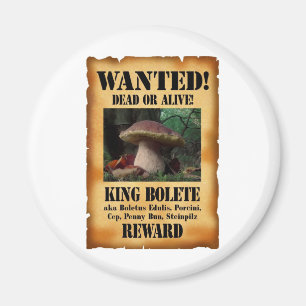 King Bolete - Wanted Dead or Alive Magnet