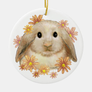 King Bunny Rabbit Ceramic Tree Decoration