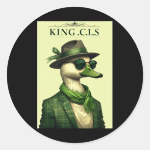 King C.l.s Duck Gent's Nature Green Light Green Ol Classic Round Sticker