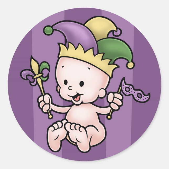 King Cake Baby Classic Round Sticker (Front)