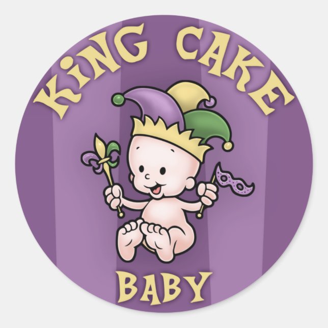 King Cake Baby Classic Round Sticker (Front)