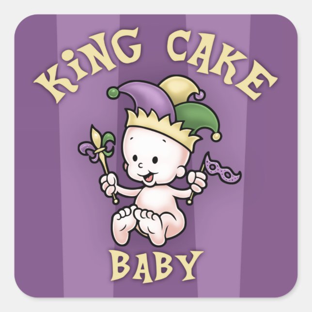 King Cake Baby Square Sticker (Front)