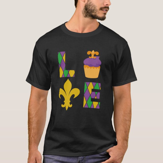 King Cake Love Mardi Gras Parade Shenanigans Carni T-Shirt (Front)