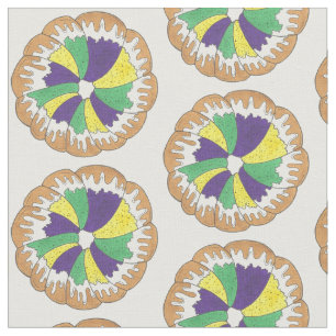 King Cake New Orleans NOLA Mardi Gras Carnival Fabric