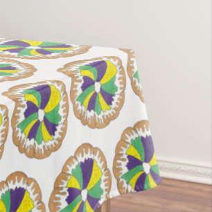 King Cake New Orleans NOLA Mardi Gras Carnival Tablecloth