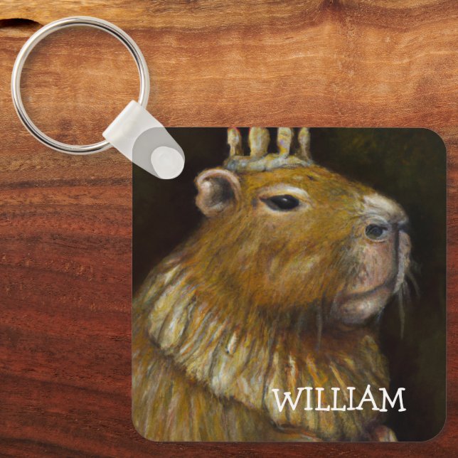 KING CAPYBARA - PERSONALIZED DOUBLE-FACED FUNNY KEY RING (Front)