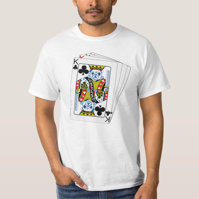 King Cards with Pug Faces T-Shirt (Front)
