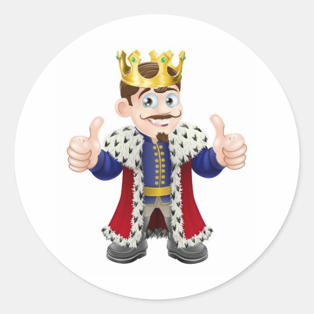 King cartoon classic round sticker (Front)