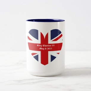 King Charles 111 Coronation England Flag Two-Tone  Coffee Mug