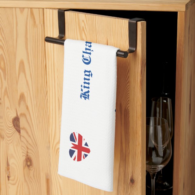 King Charles 111 Crown Royalty Tea Towel (Thirds Fold)