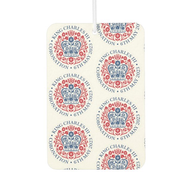 king charles 3rd emblem souvenir  car air freshener (Front)