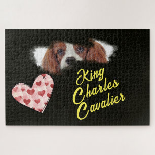 King Charles Cavalier Eyes Solid Colour 1000 piece Jigsaw Puzzle