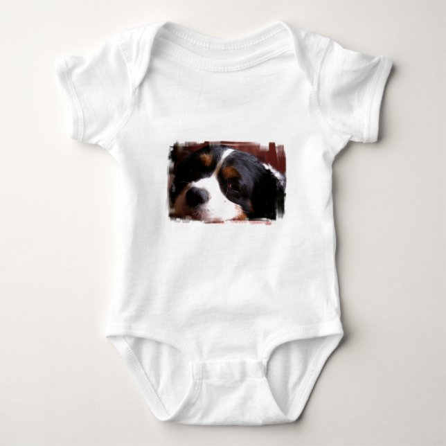 King Charles Cavalier Spaniel Baby T-Shirt Bodysuit (Front)