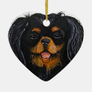 King Charles Cavalier Spaniel black and tan Ceramic Ornament