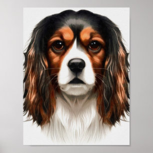 King Charles Cavalier Spaniel Pet Portrait Poster