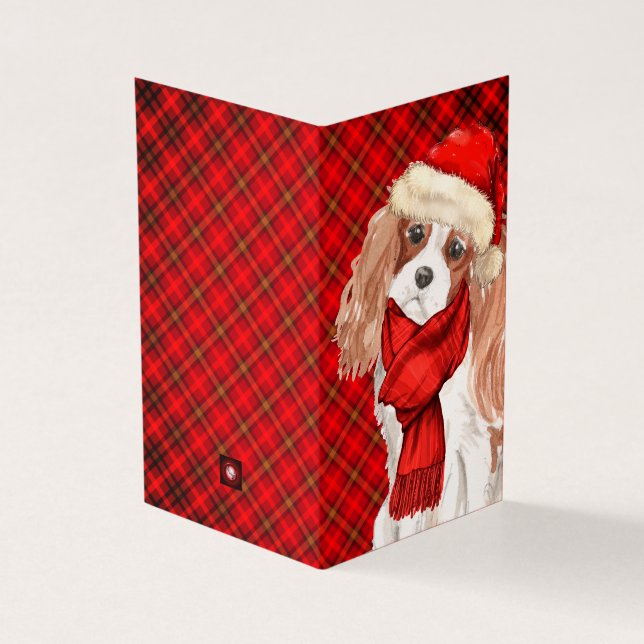 King Charles Christmas Dog Red Plaid Holiday (Outside)