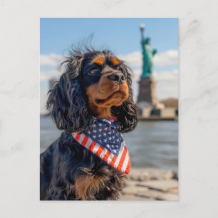 King Charles Cocker Spaniel in New York Holiday Postcard