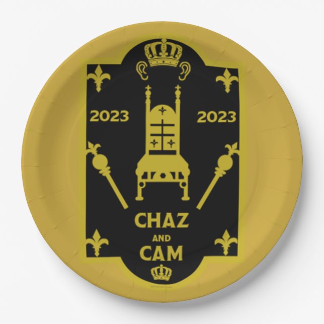 King Charles English Royal Coronation 2023    Paper Plate (Front)