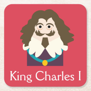 King Charles I of England and Scotland Square Paper Coaster