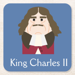 King Charles II of England and Scotland Square Paper Coaster