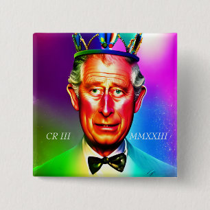 King Charles III 15 Cm Square Badge