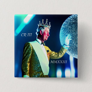 King Charles III 15 Cm Square Badge